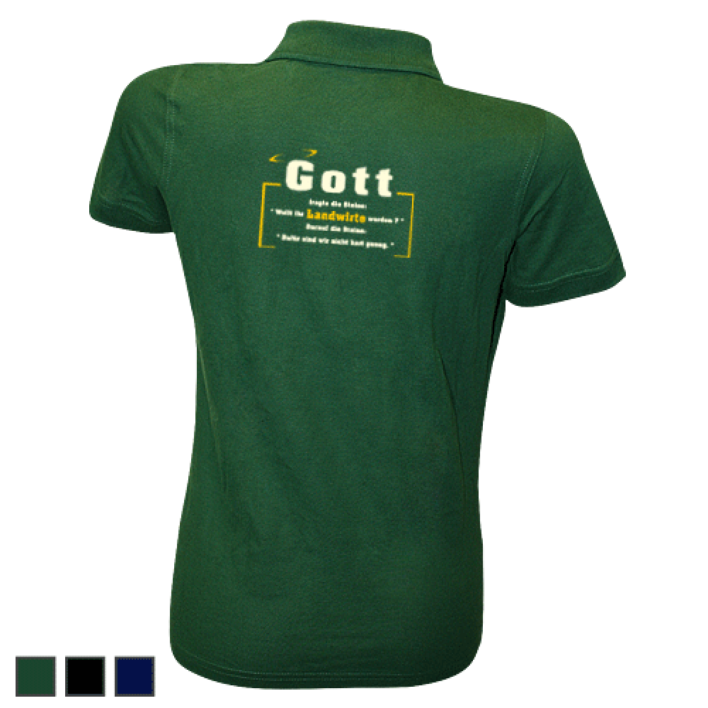 Polo-Shirt Lady - Motiv 1009, Größe L, grün, Rücken