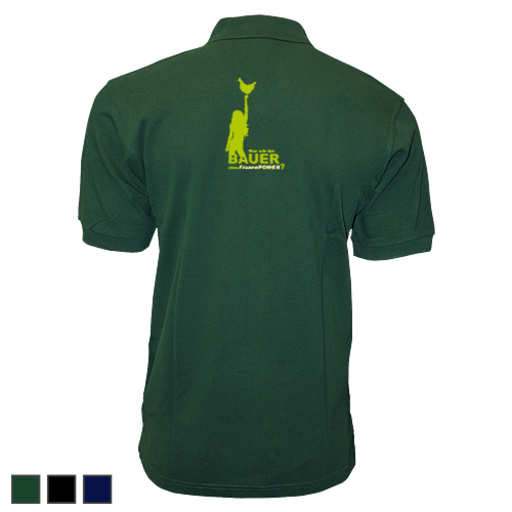 Polo-Shirt - Motiv 1022, Größe XXL, grün, Rücken
