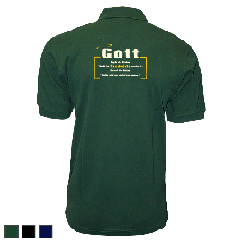 Polo-Shirt - Motiv 1009, Größe M, grün, Rücken