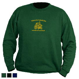 Sweat-Shirt Kind - Motiv 1020, Größe 116, grün, Brust