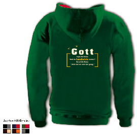 Kapuzensweater mit farbigen Innenteil - Motiv 1009