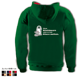 Kapuzensweater mit farbigen Innenteil - Motiv 1033